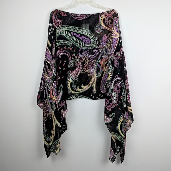 Maggie Barnes Sweaters - Maggie Barnes | New Sheer Paisley Poncho